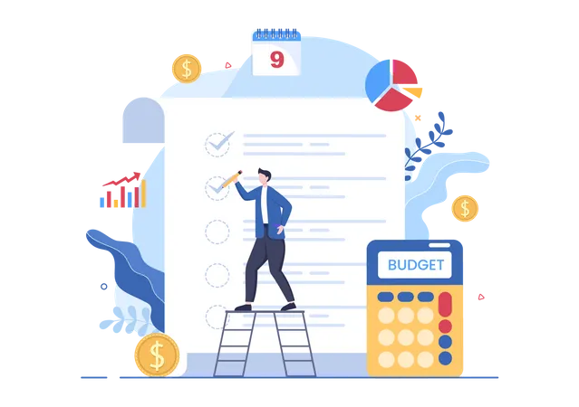 Budget management by CA Illustration