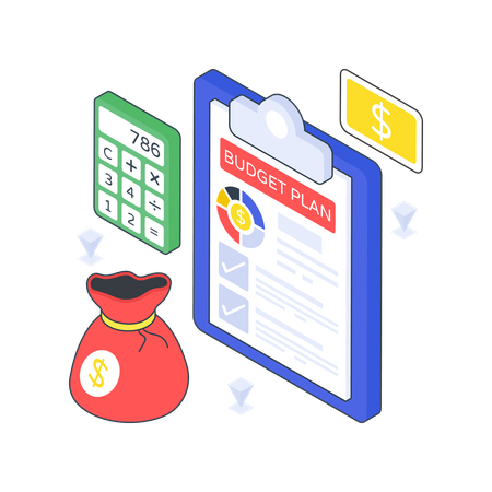 Budget Planning and calculation  Illustration