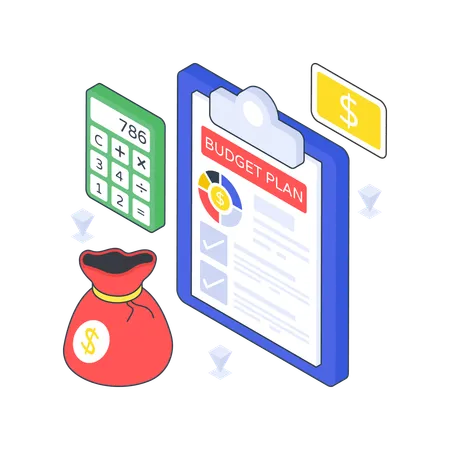 Budget Planning and calculation  Illustration