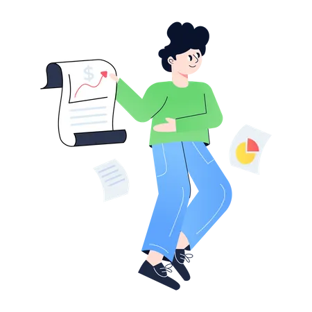 A Flat Character Illustration Of Budget Report Illustration