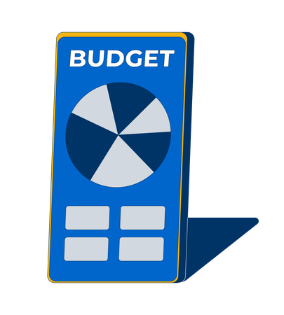 Budgeting app interface on smartphone screen  Illustration