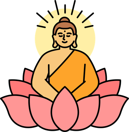 Budhha doing meditation  Illustration