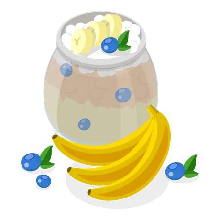 Pudín de plátano  Ilustración