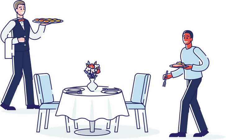 Buffet catering in restaurant or hotel Illustration