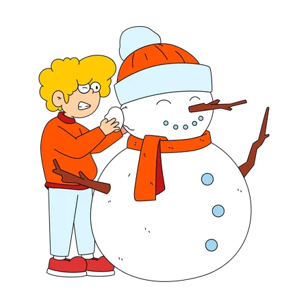 Build A Snowman Illustration Illustration