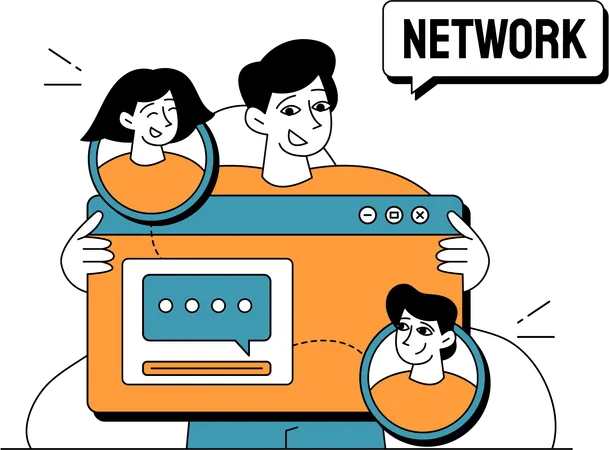 Build a Social Media Network  Illustration