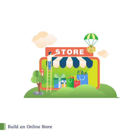 Build an Online store Illustration