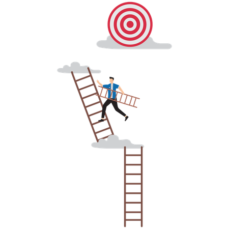 Build ladder of success towards business targets  Illustration