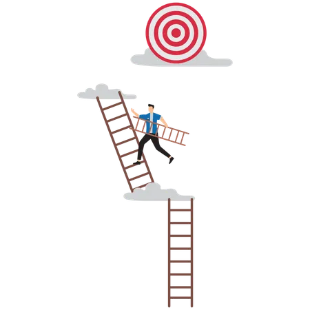 Build ladder of success towards business targets  Illustration