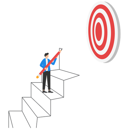 Build stair to reach target  Illustration
