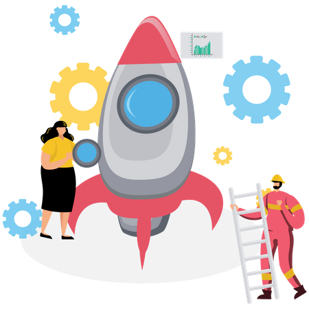 Build startup company  Illustration