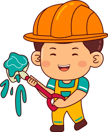 Builder boy  Illustration