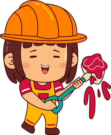 Builder girl  Illustration