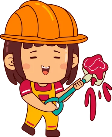 Builder girl  Illustration