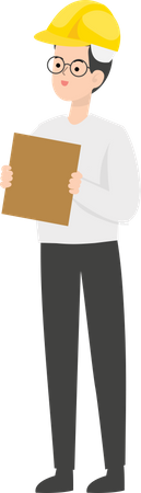 Builder holding clipboard  Illustration