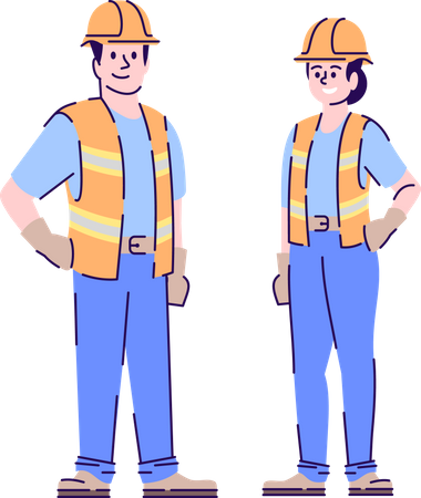 Builders couple  Illustration