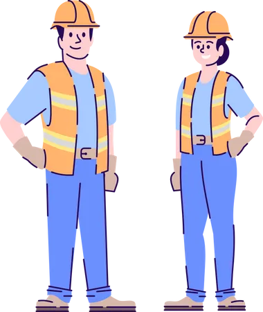 Builders couple  Illustration