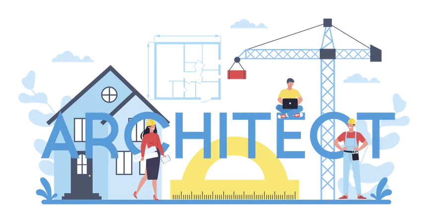 Building architecture service  Illustration