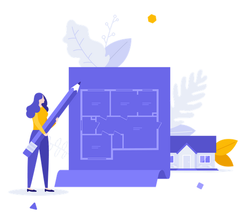 Building Blue Print  Illustration