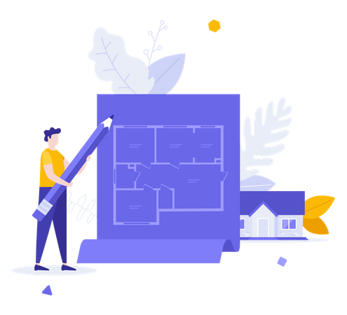 Building Blueprint  Illustration