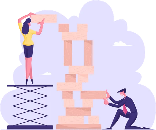 Building business together  Illustration
