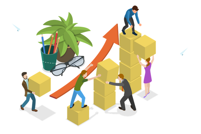 Building Business Together Illustration