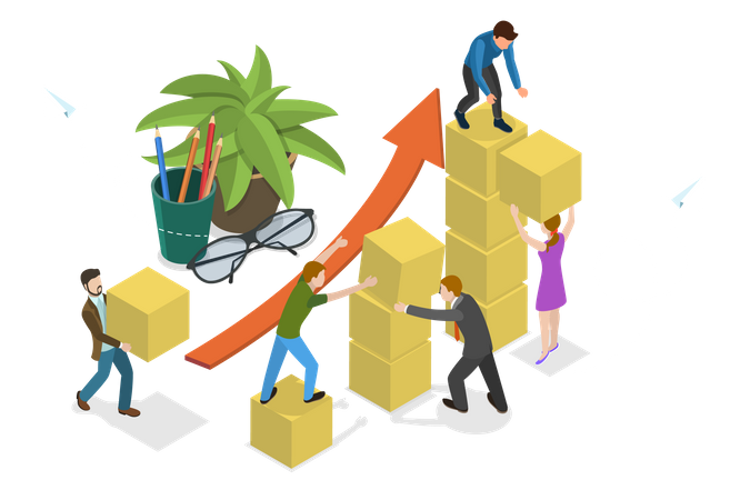 Building Business Together  Illustration