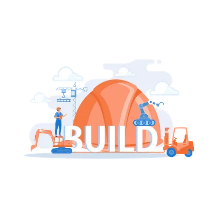 Building business transportation Illustration
