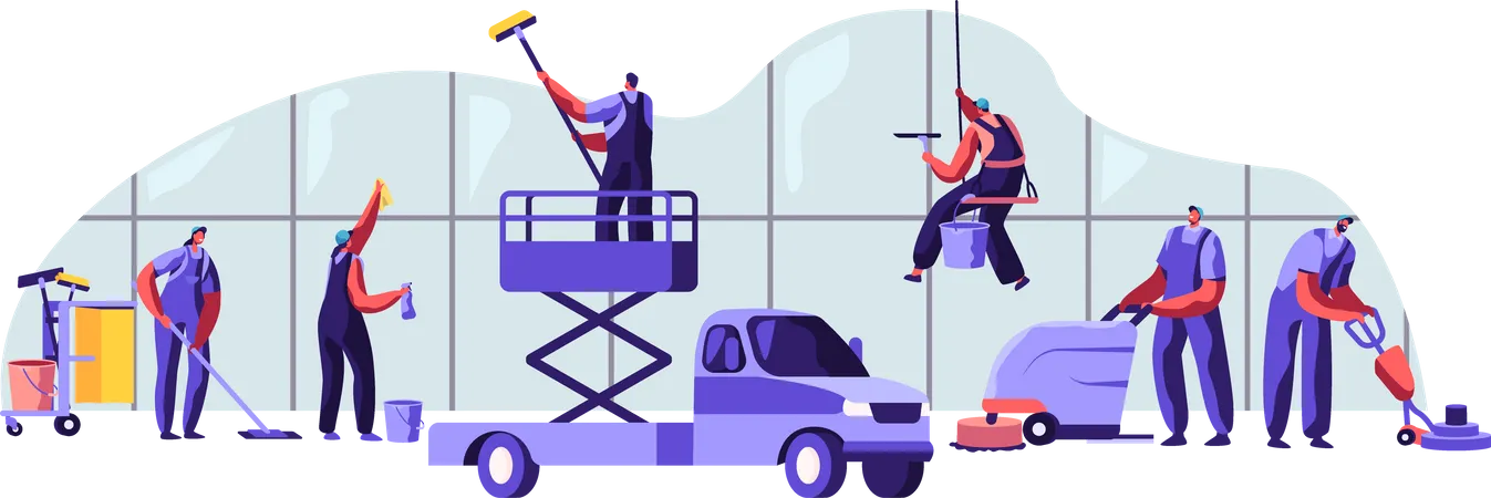Building Cleaning Service  Illustration