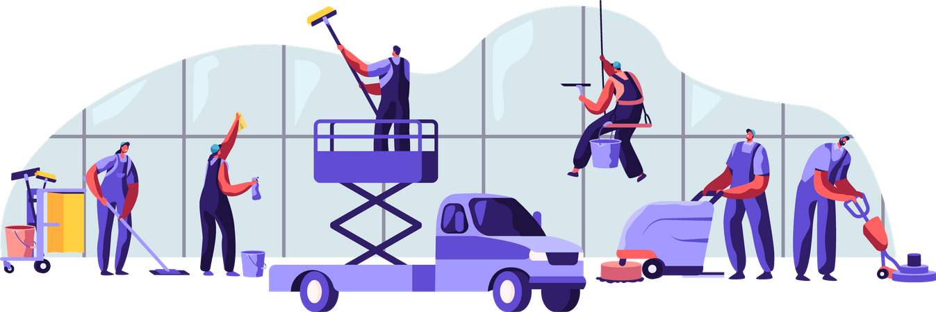 Building Cleaning Service  Illustration