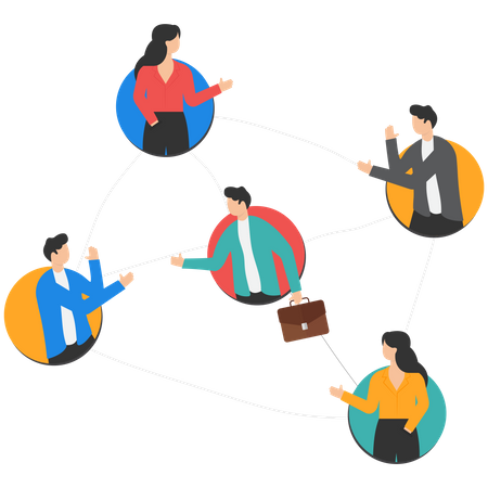 Building connection for career growth Illustration