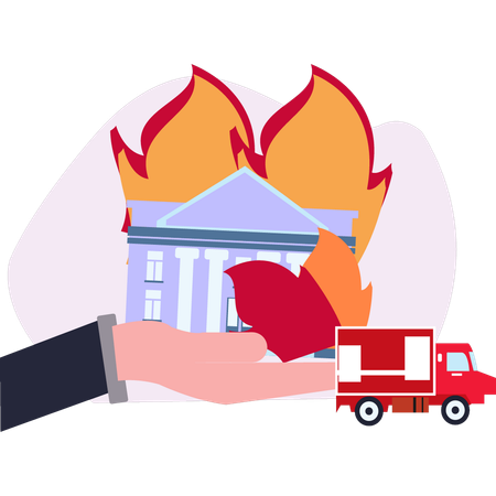 Building is on fire  Illustration