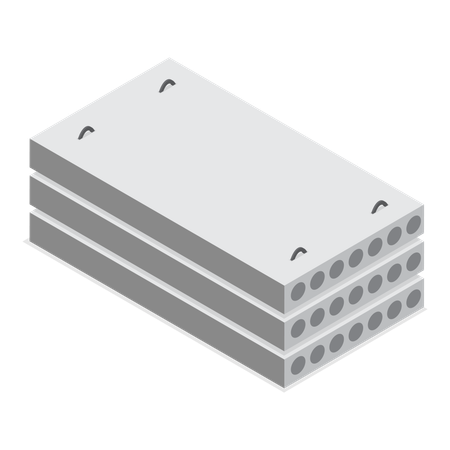 Building Materials Pile of Concrete  Illustration