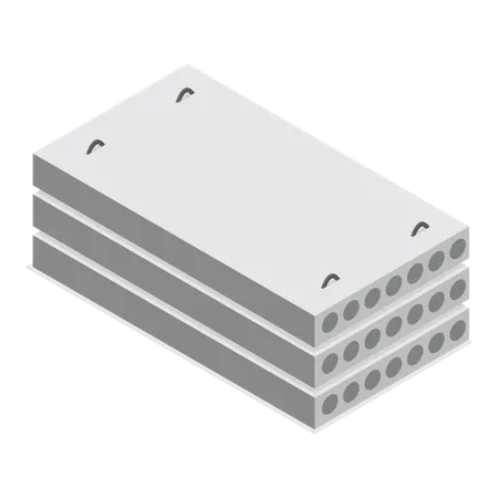 Building Materials Pile of Concrete  Illustration