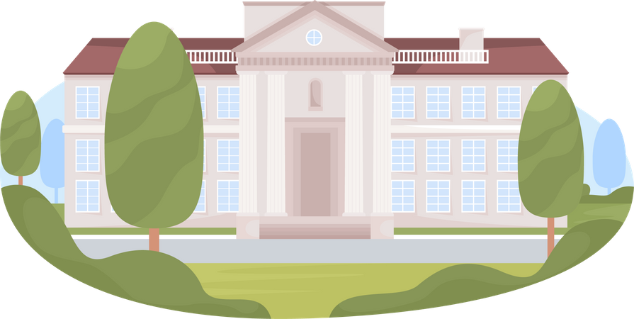 Building of college  Illustration