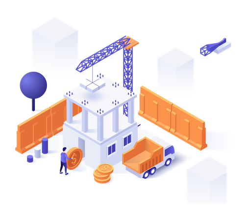 Building real estate property  イラスト