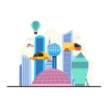 Building smart city  Illustration