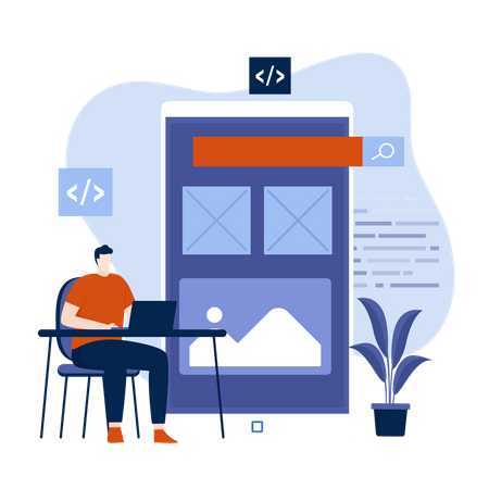 Built mobile apps  Illustration