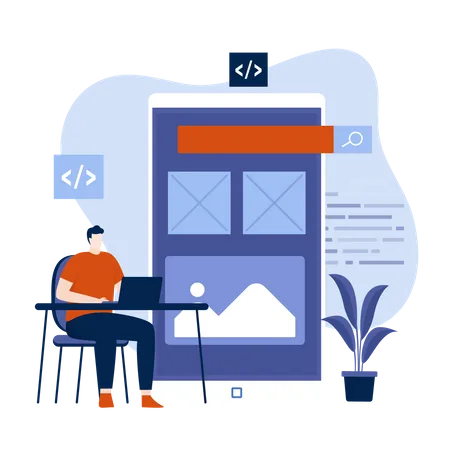 Built mobile apps  Illustration