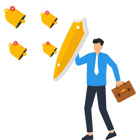 Buinrdmsn grtting business notifivston  Illustration