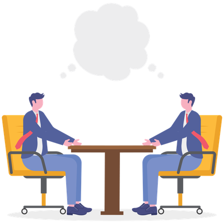 Buisness people thinking on same idea  Illustration