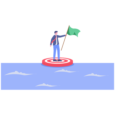 Buisnessman working on business target  Illustration