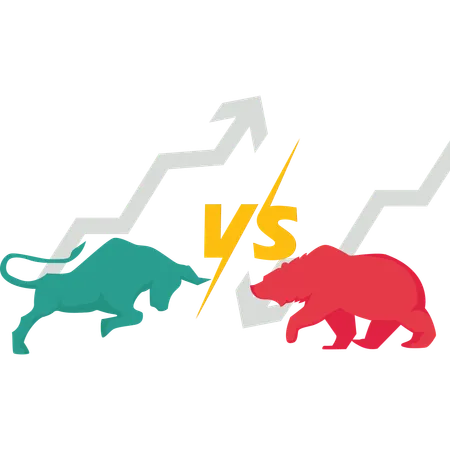 Bull and bear market  Illustration