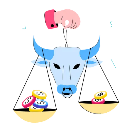Get This Doodle Mini Illustration Of Bull Market Illustration