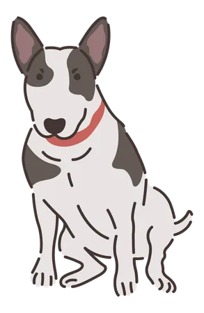 Chien bull-terrier  Illustration