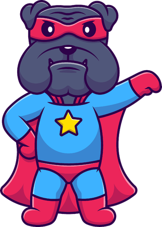 Bulldog Super Hero  Illustration