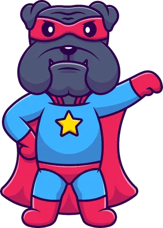 Bulldog Super Hero  Illustration