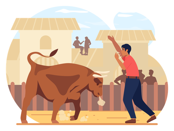 Bullfighting Show  Illustration