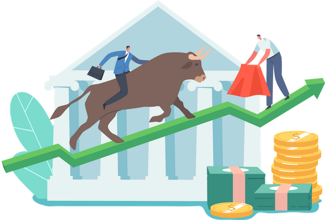 Bullish Stock Market Trading  Illustration