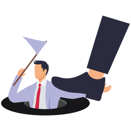 Bullying defenceless businessman  Illustration